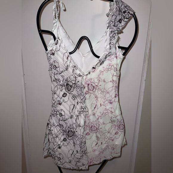 Wilfred by Aritzia, Lelaina Slip Mini Dress, floral Cream Ruffle, size XS, EUC - Picture 12 of 14
